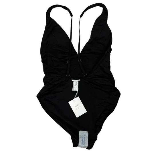 NEW Andie Sardinia One Piece Swimsuit Size M Black Plunge V-Neck Adjustable - Picture 7 of 9